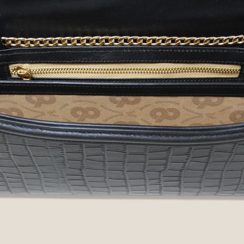 90 Feet Kaya Clutch Bag in Premium Genuine Leather (Black)